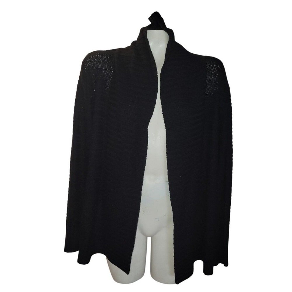 Jason Maxwell Black Knit Waterfall Cardigan Sweater Plus Size 1X officecore fall